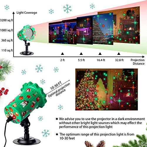 Божиќни проектори светла на отворено црвена и зелена starвездена проекција светло со далечински управувач LED на отворено светло