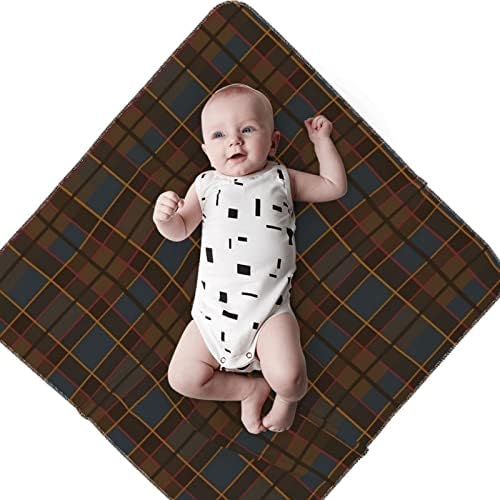 Шкотски тартан карирано бебе ќебе кое прима ќебе за новороденче за носење, шетач на расадник за обвивка