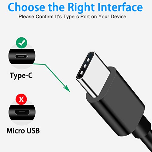 Voty USB C Type-C полнач за полнење кабел за напојување на кабел за напојување компатибилен за нови пупки во студиото пупки, ушни ушни ушни,