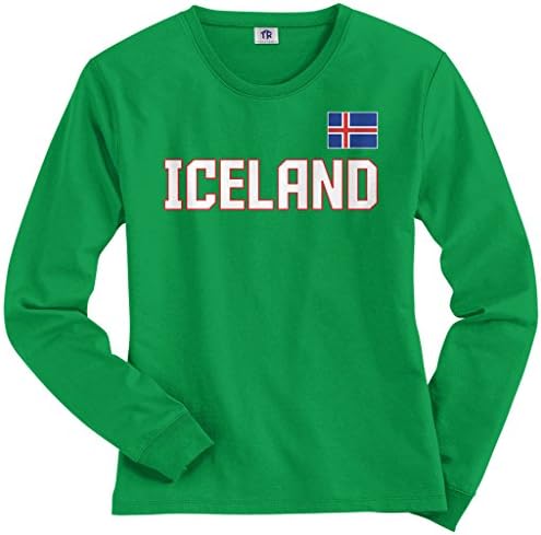 Threadrock Women'sенски Исланд Национална маица со долги ракави на гордоста