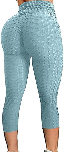 Женски панталони за јога fqzwong, високи половини тенок панталони за истегнување на тренингот спортски хулахопки за кревање на стомакот за контрола на стомакот