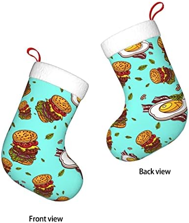 Божиќни чорапи на Аугенстер, вкусен хамбургер сланина од јајце со двострана камин што виси чорапи