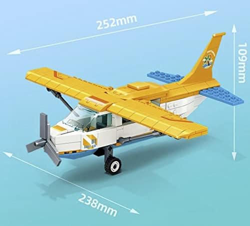 Yellowолтиот авион на Generalел Jimим и сервисно возило 347 парче модуларен градежен блок тули сет - за тинејџери и возрасни