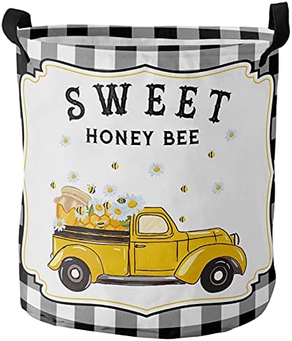 Канти за складирање на алишта со рачки, лето слатка мед пчела маргаритка црна биволска проверка карирана водоотпорна облека што може да