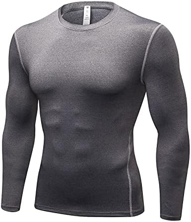 Компресија кошули за мажи обични долги ракави на отворено спортско врвно вежбање атлетска маичка за салата јога под кошула
