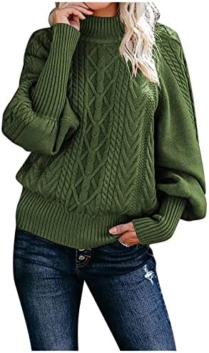Женски џемпери ymosrh, обични џемпери со цврста боја, поставена глава околу вратот топол џемпер со долги ракави долги кардигани