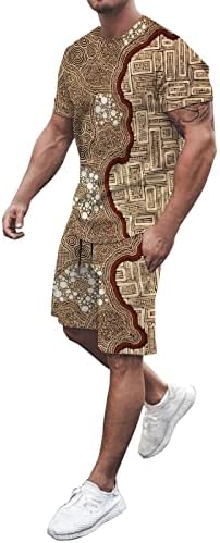 Менс летен мода и тренд на слободно време 3Д дигитални печатени шорцеви со краток ракав постави две шема на јакна за машки костуми