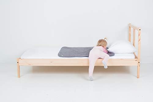Peapodmats® Водоотпорен кревет Мат - 3 x 3 Темно сив заштитник на душекот и подлога за пиша за деца и возрасни - постелнина и инконтиненција