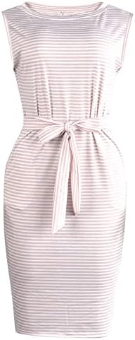 Плус фустан со големина, модни жени лабава летен летен ракав со тркалезен врат -лежерен ремен мини фустан