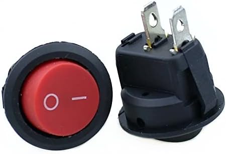 Ezzon 5PCS KCD1 Тркалезен квадратен брод Rocker Switch Black Red 2 Pin SPST On-Off AC 6A 250V /10A 125V прекинувач на копчето