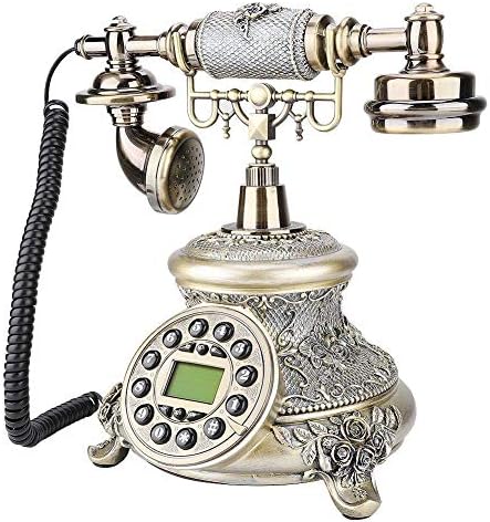 Кралски гроздобер телефон, антички биро во европски стил Телефонски ретро гроздобер декоративен телефон со автоматско откривање FSK/DTMF