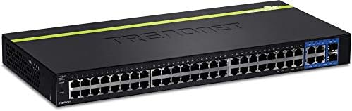 Trendnet 48-Port 10/100 Mbps Web Smart Switch, Gigabit Ports Ports, SFP, 17,6 Gbps, капацитет за префрлување, без вентилатор, монтажа