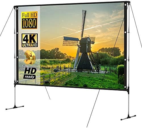 XXXDXDP Проектор Стенд за рамка на екранот на проекторот на отворено 100 инчи 16: 9 4K 3D Брзо преклопување Преносен екран за проекција