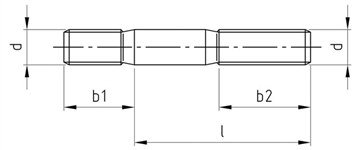 ДИН 835 метрички столпчиња, номинална должина M12x85mm, обичен центар, не'рѓосувачки челик A4