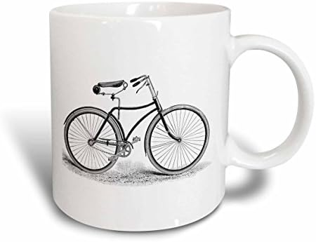 3дроза Црно-бело Гроздобер велосипед пенкало и мастило цртање печатење -. - Чаши