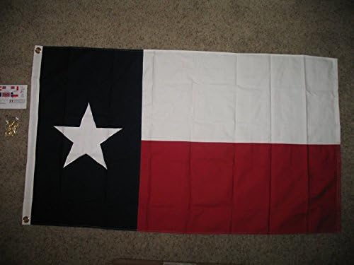 Везено / зашиено банер со памучно знаме од Тексас 2х3 стапки со клипови за месинг на месинг