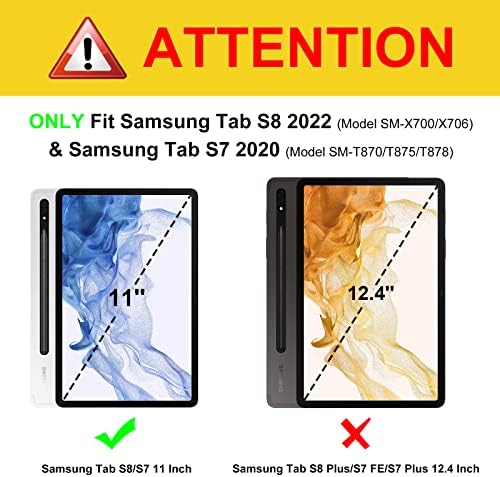 Финти Случај За Samsung Galaxy Tab S8 2022/Таб S7 2020 11 Инчи Со Држач За Пенкало, Повеќеаголен Држач За Гледање Со Џебен Автоматски