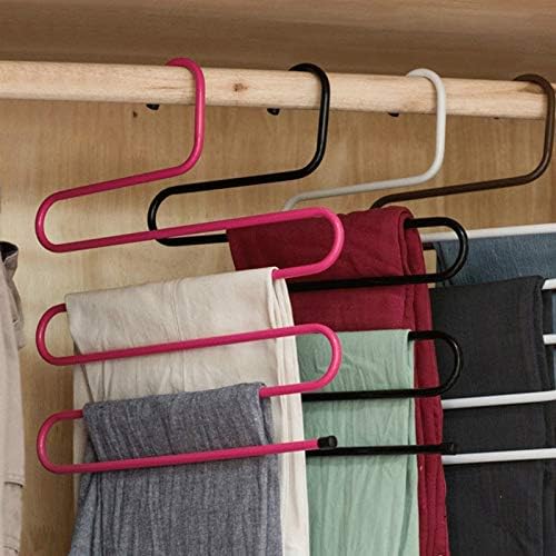 KLHHG 5 слоеви во форма на железо гардероба за складирање закачалки Панталони Панталони закачалки со повеќе слојни облека за складирање