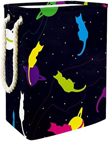 Џроу Простор Мачки Сатурн И Ѕвезди Ќебе За Складирање Корпа За Складирање Облека Играчки Во Спална Соба Бања