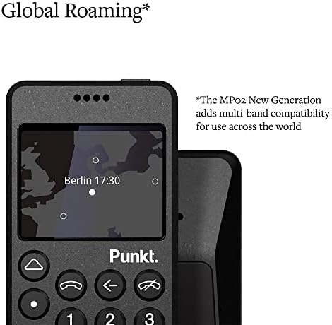 Панкт. MP02 Нова генерација, 4G LTE минималистички мобилен телефон, отклучен, нано-SIM, Wi-Fi Hotspot, 2 GB RAM меморија+16 GB складирање,