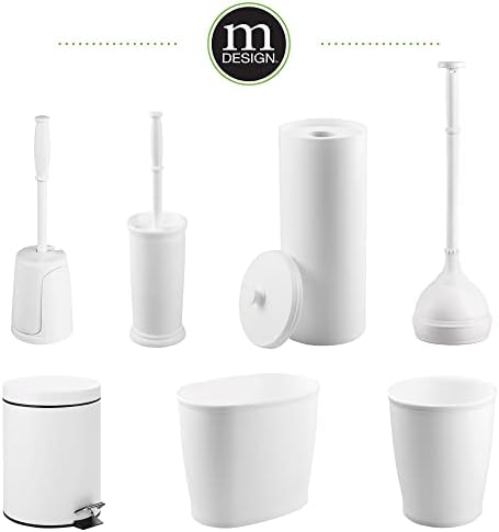 Mdesign Пластични Подот Штанд Тоалетна Хартија Организатор Со Покритие, 3-Ролна Простор За Заштеда На Ткиво Складирање За Бања, Се