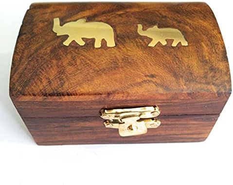 UP24INTO7 Мала Кутија За Накит, Рачно Изработен Дизајн На Слонови, Преносна Футрола За Складирање На Преносни Дисплеи За Прстени