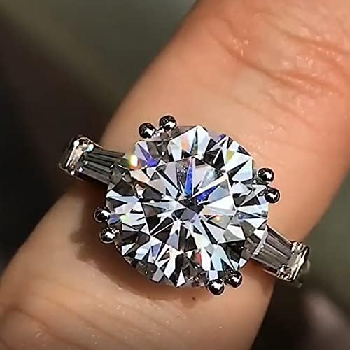 2023 Исклучителна тркалезна дијамант за женски ангажман прстен накит подароци прстени со ланци