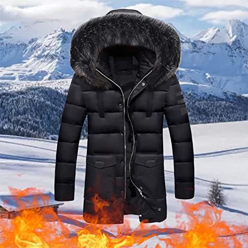 Озборниоул Менс јакна Топла машка буква со качулка надолу зимска зимска долга задебелен палто ладно палто јакна