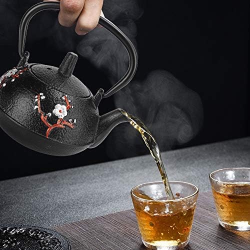 Чај Котел, Чајник Шпорет Со Инфузер Необложени Јапонски Леано Железо Чај Тенџере Црна 10 мл
