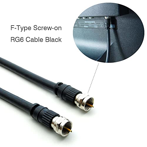 Cable Central LLC 50ft F-Type завртка-он RG6 Cable Black-50 стапки