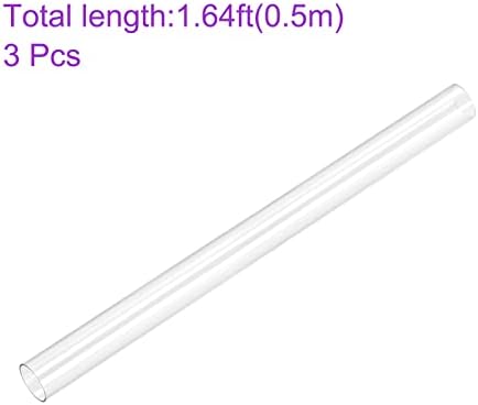 DMiotech 3pack ID 15mm od 16m, 0,5 m Должина Пвц Јасна Пластична Цевка Тврда Тркалезна Цевка За Водоводна Цевка
