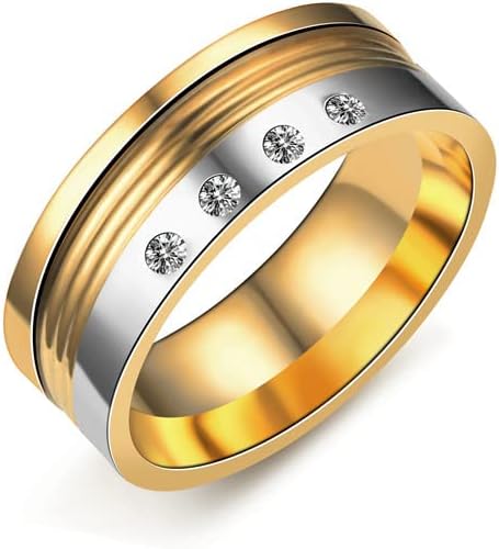 Колезо 8мм 316L прстени за мажи жени четири прстен за ангажман на прстенот на прстенот на прстенот на прстенот 8мм-19351