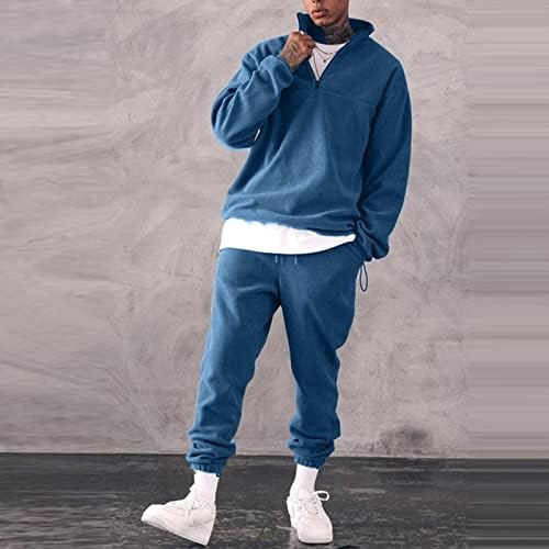 2 парчиња цврсти мода што стои џемпер дома костум за машки спортски случајни јаки бои мажи костуми и машка формална облека сина