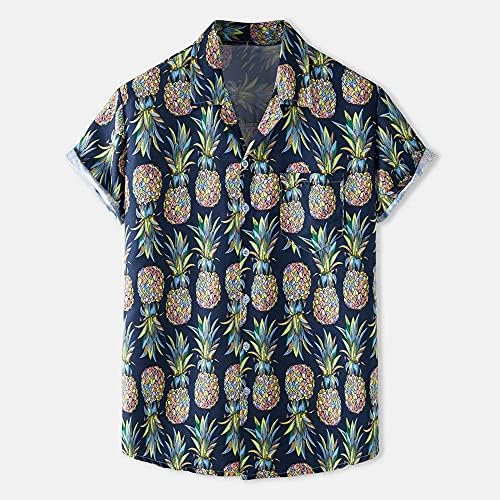 Сет за машки плажа PDGJG, обичен кратка кошула со кратки кошула машка модна облека за плажа
