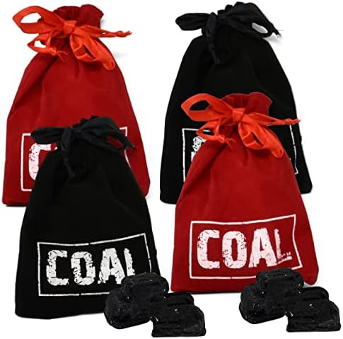 Подарок бутик Божиќна торба со јаглен во кадифени торби за влечење, вие сте биле непослушни за игра за пополнување игра за порибување