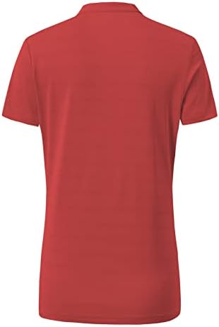 Basudamенски женски голф поло маици V-врат Краток ракав тенис без јаки маици кои трчаат брзо суво