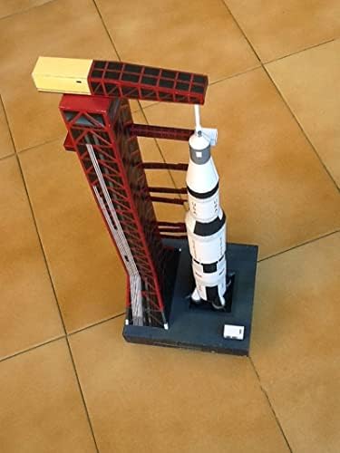 Csyanxing 1/300 скала хартија USS Saturn V Rocket и Launch Pad Simulation Simulation Handmade DIY Paper Launch Model Model Model