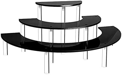 Kzlaonef акрилик 3 Tier Cupcake Display Stand, Half Moon Risers For Display, Поставен за приказ на табелата за десерт, екранот за кревање