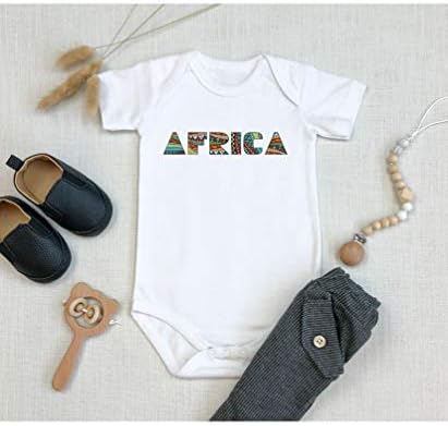 Triplebdesigns Африка симпатична каросерија новороденче за новороденчиња, знаме на ромпер
