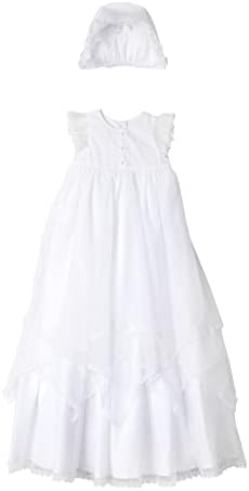 Сет за крштевачи на бебето Пипа и Julули бебе, облечена во 2 парчиња, вклучува фустан со краток ракав и хауба
