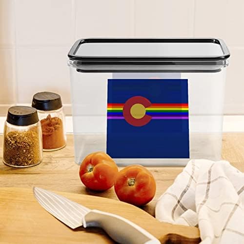 Колорадо Лгбт Знаме Контејнер За Складирање Храна Пластични Проѕирни Кутии За Складирање Со Капак За Заптивка