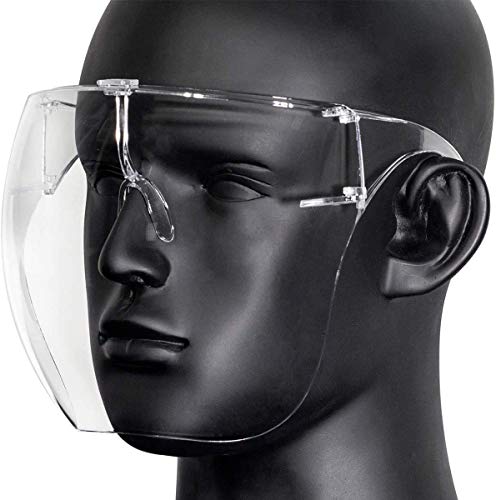 【2pack】 Нови штитови за лице Транспарентни очила за сонце на очила Целосно покритие | Анти магла чисто пластично лице за возрасни