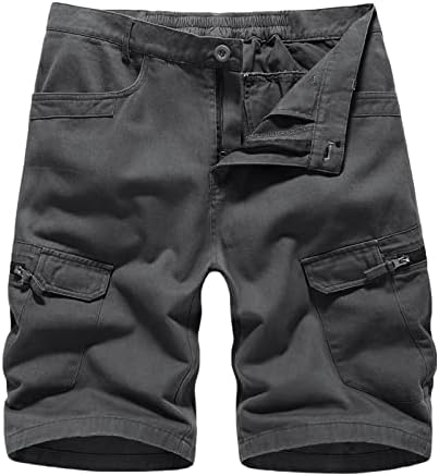 Бадхуб карго шорцеви за мажи памук на отворено пешачење каприс панталони со повеќе џебови за патенти за патување со риболов кампување