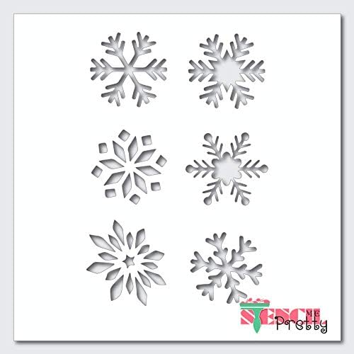 Снегулки зимски декор елементи матрил најдобра винил големи матрици за сликање на дрво, платно, wallид, итн. Мултипак | Брилијантен материјал