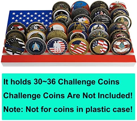 6 реда држач на монети воен предизвик за приказ на монети, Американско знаме за дрво, има 30-36 монети