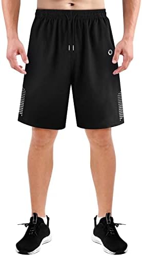 Ихуан масти шорцеви алтлетска теретана за вежбање - лесни брзи суви шорцеви со џеб за патент за пешачење, обука