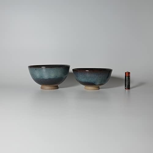 Јапонски керамички Хаги-опрема. Комплет од 2 чинија аохаги мето мешиван со дрвена кутија. шуто61141