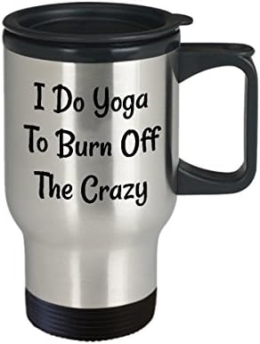 Јога Кафе Патување Кригла Најдобра Смешна Уникатна Јога Поза Чај Чаша Совршена Идеја За Мажи Жени јас правам јога за да ги изгорам лудите