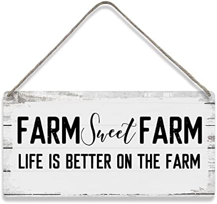 Фарм слатка фарма живот е подобар на изреките на фармата домашен wallид декор дрвени знаци земја рустикален висин wallиден знак на плакета присутен
