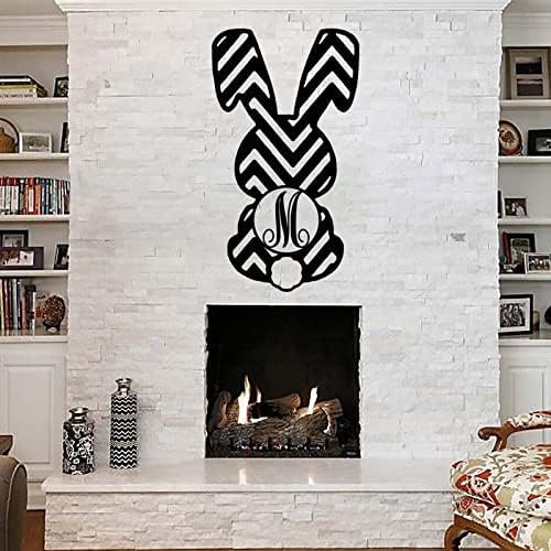 Велигденски зајак М Метал уметност, Велигденски зајак М знак метал буква домашна уметност, тремот знаци на отворено, влезна врата